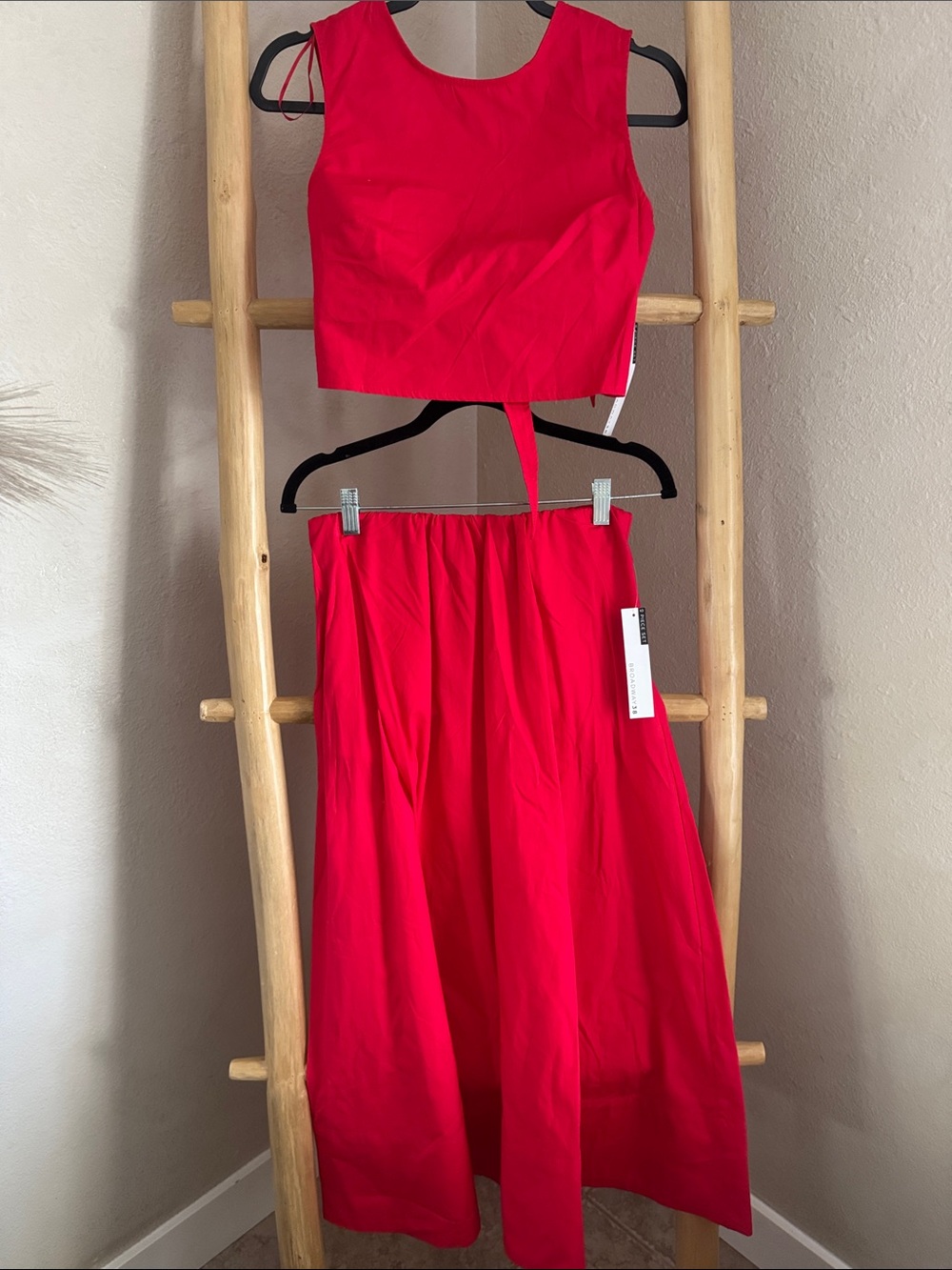 Women's Red Circle Skirt - Classic A-Line Skater Style set 💯 cotton